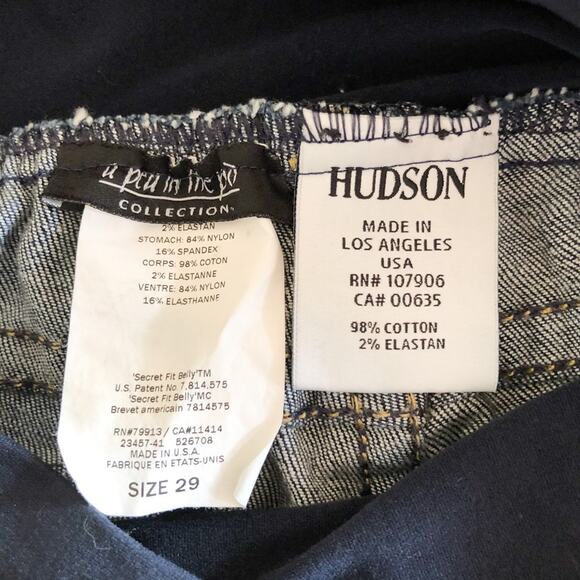 Hudson X Pea In The Pod Jeans Womens 29x28 Blue Maternity Bootcut Dark Wash - Picture 14 of 16